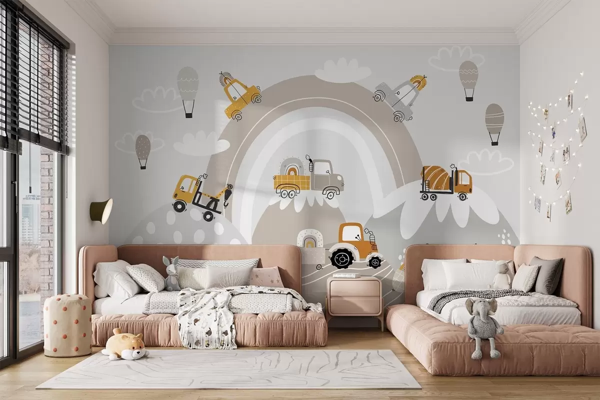 Fotobehang Kinderwagens, tractoren w04765