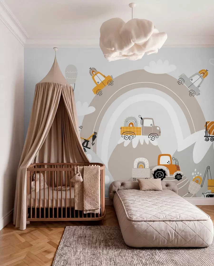 Fotobehang Kinderwagens, tractoren w04765