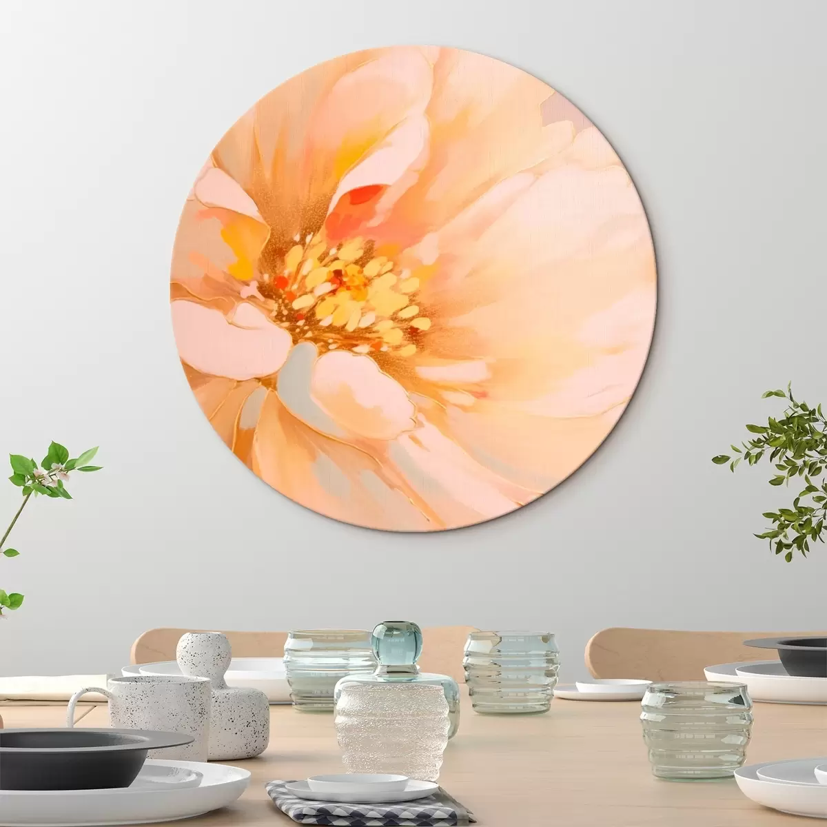 Ronde schilderijen Bloem r46424