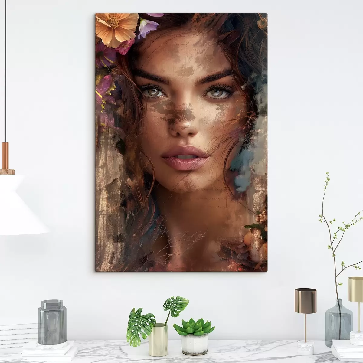  Schilderijen Meisjesgezicht met verf s46379