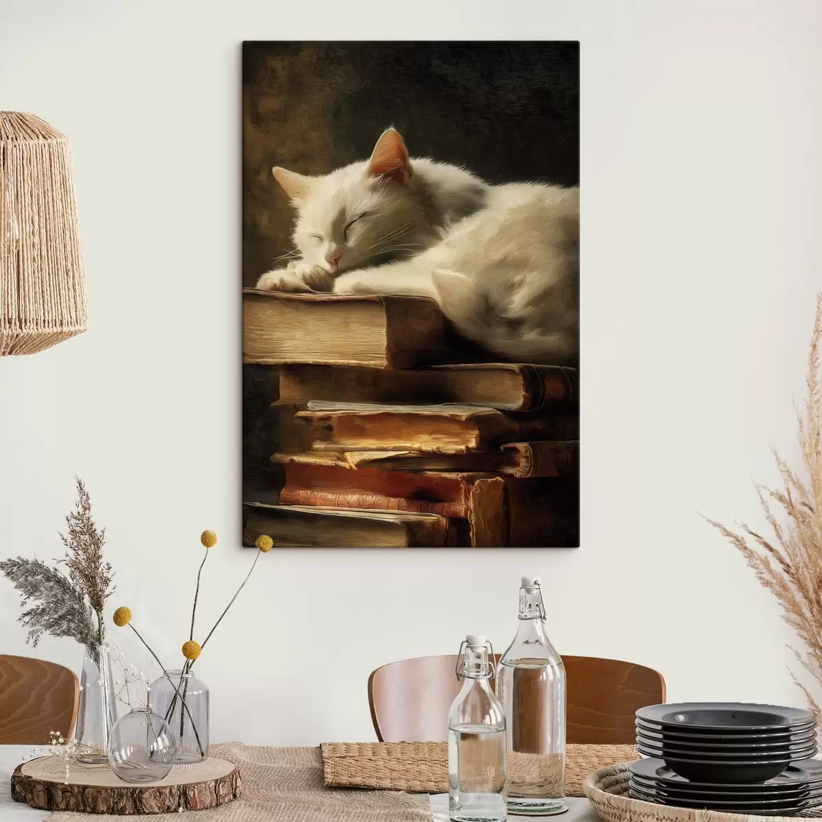  Schilderijen Kat op boeken s46428