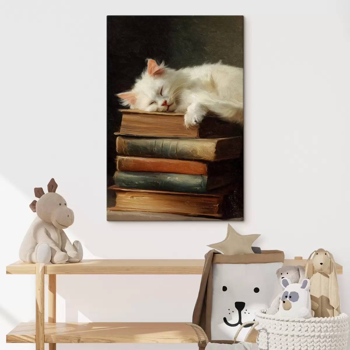  Schilderijen Kat op boeken s46429