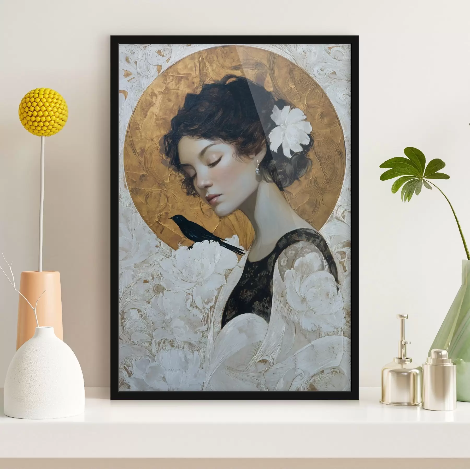 Fotobehang Meisje en cirkel f46364