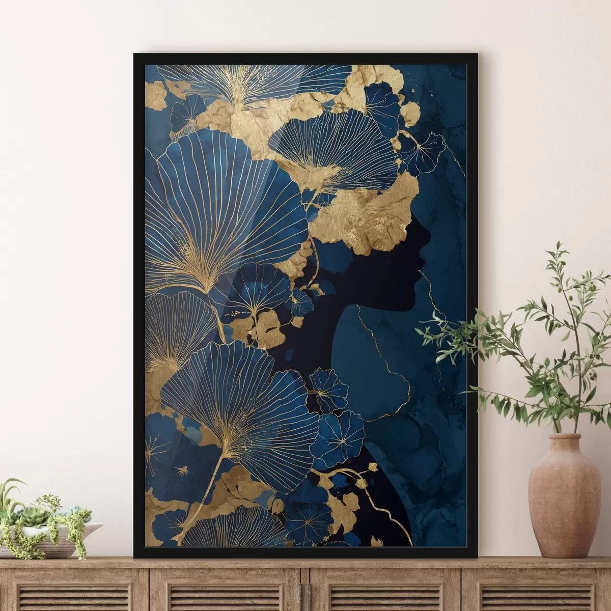 Poster Abstracte bladeren f46367