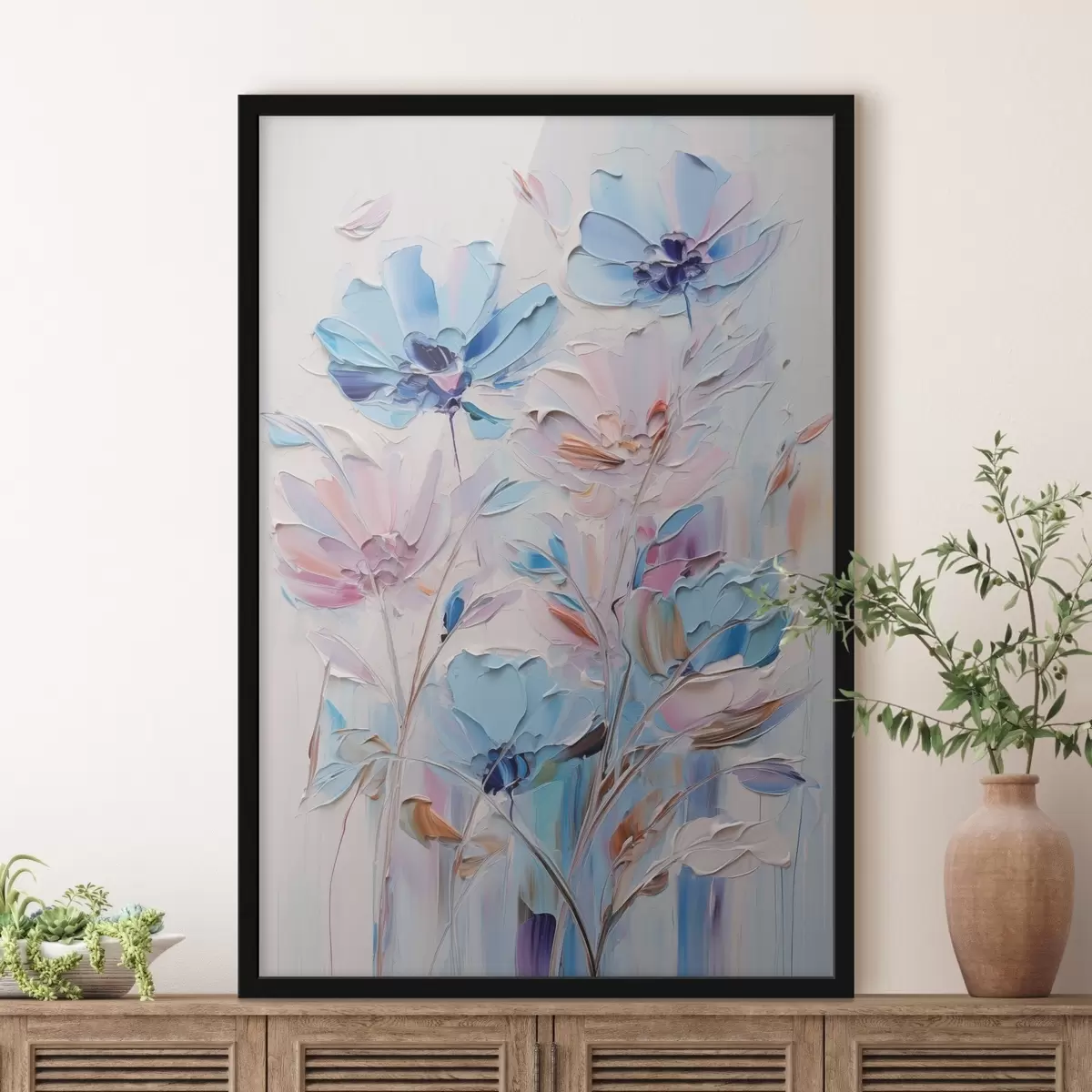 Poster Geschilderde bloemen f46392