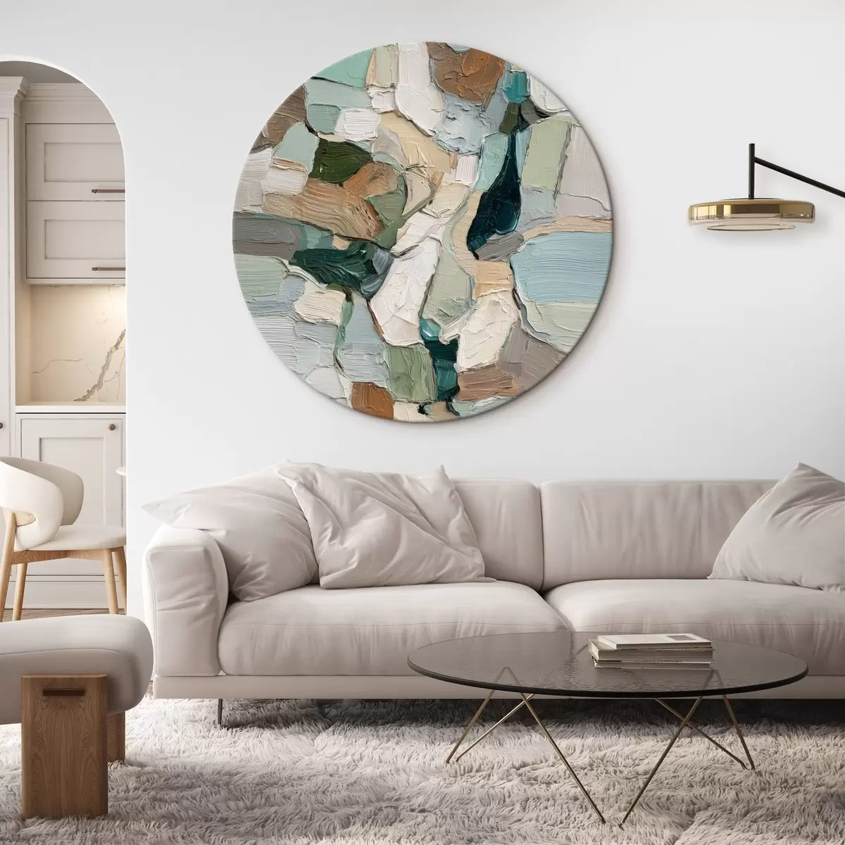 Ronde schilderijen Getextureerde streken r46371