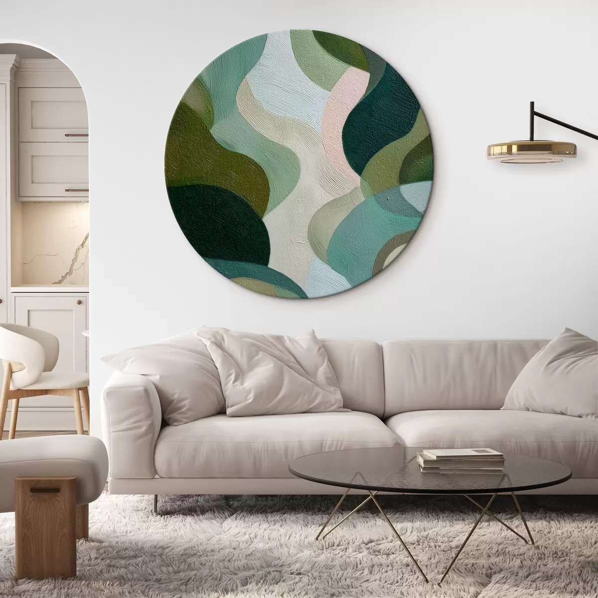 Ronde schilderijen Abstracte lijnen r46372