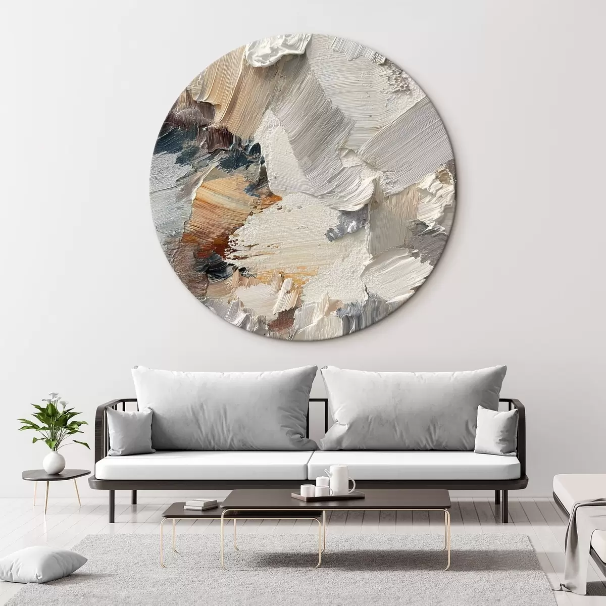 Ronde schilderijen Getextureerde streken r46386