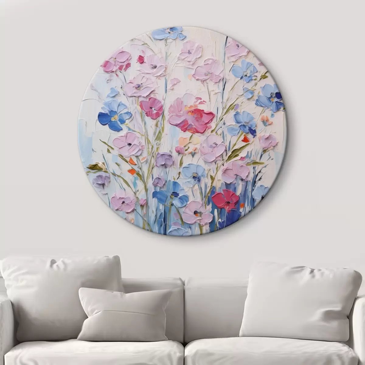 Ronde schilderijen Geschilderde bloemen r46395