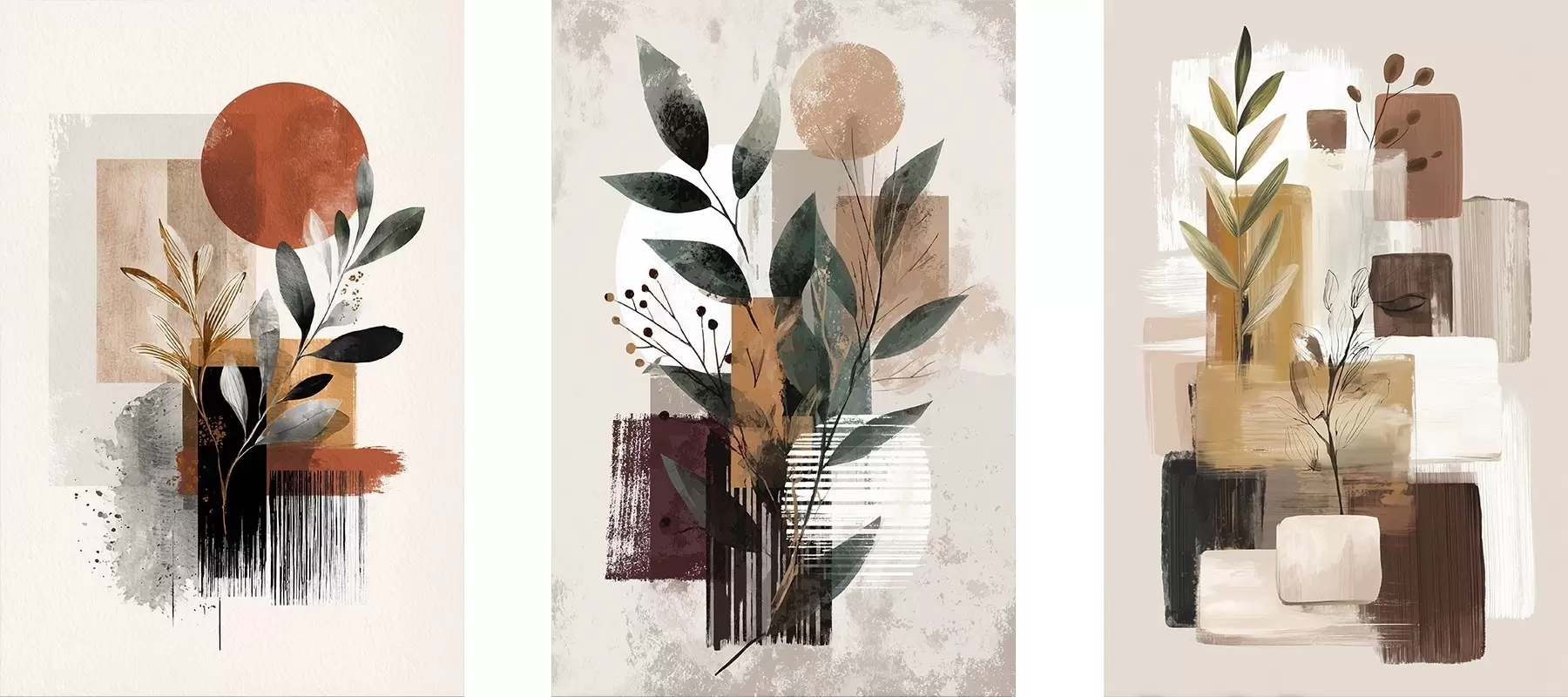  Schilderijen Abstracte plantkunde m00926