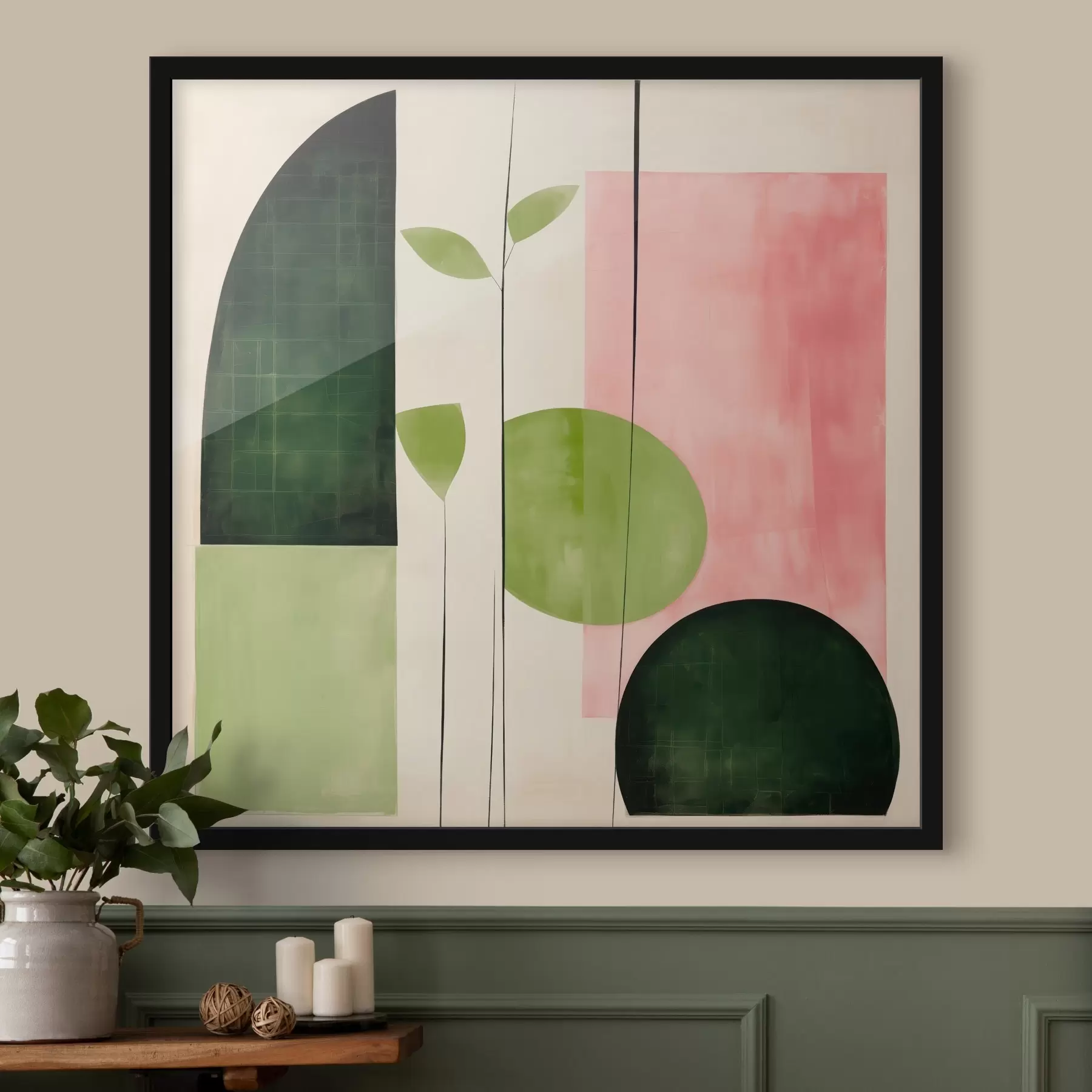 Fotobehang Moderne minimalistische stijl met roze en groene blokken f46312 kopen - Uwalls.nl Fotobehang Moderne minimalistische stijl met roze en groene blokken f46312