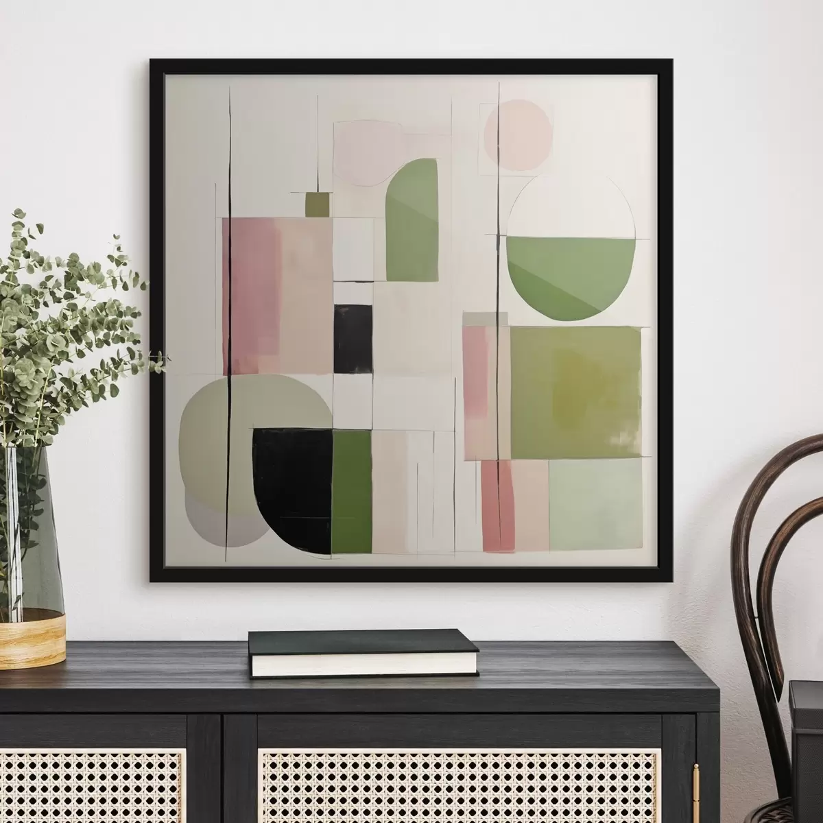 Poster Abstracte kunst met kleurrijke blokken en lijnen f46313