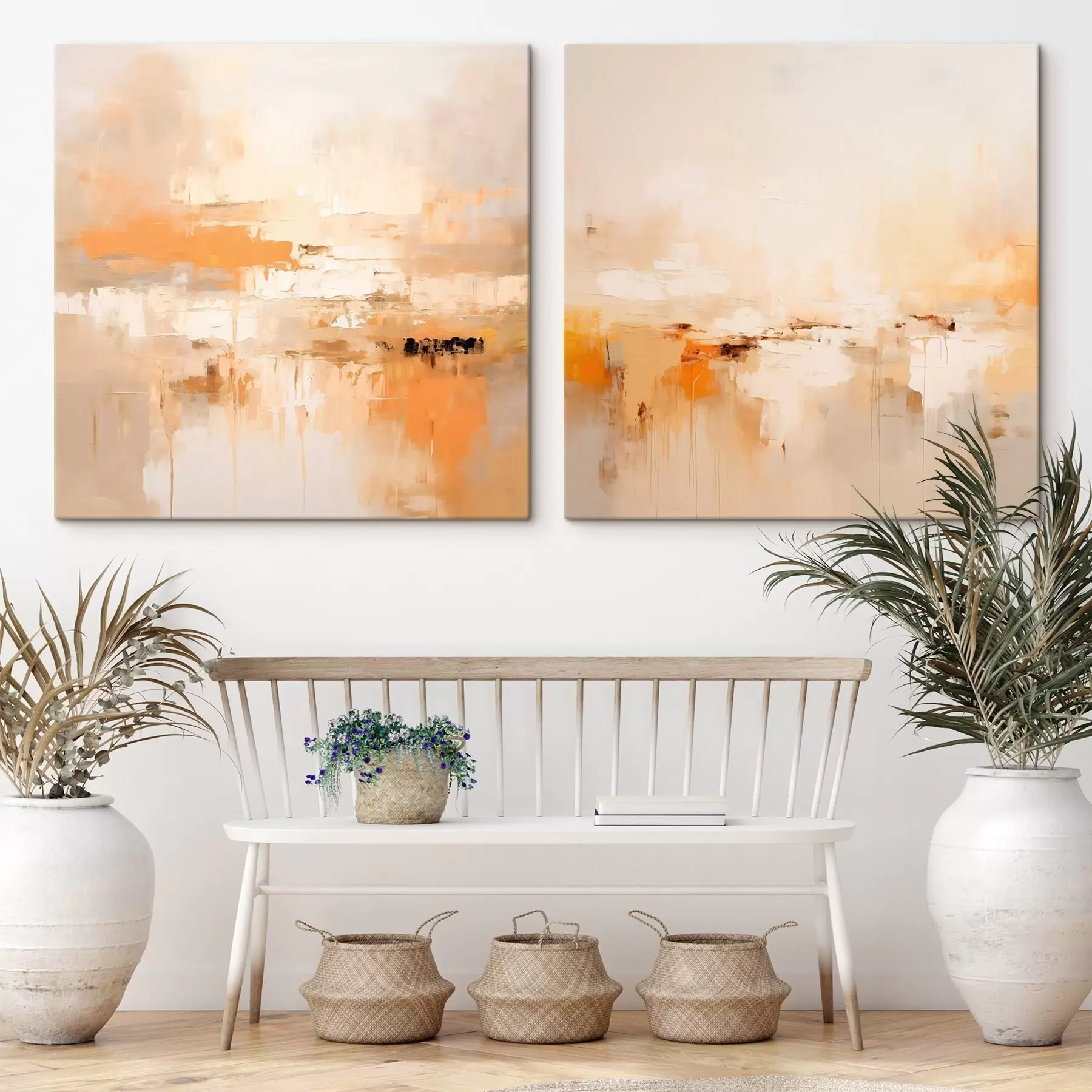  Schilderijen Licht abstract schilderij in herfsttinten m00895