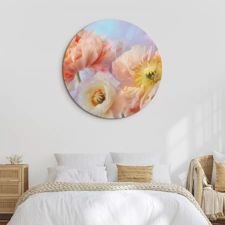  Schilderijen Delicate bloemen in pasteltinten met zachte verlichting r46160