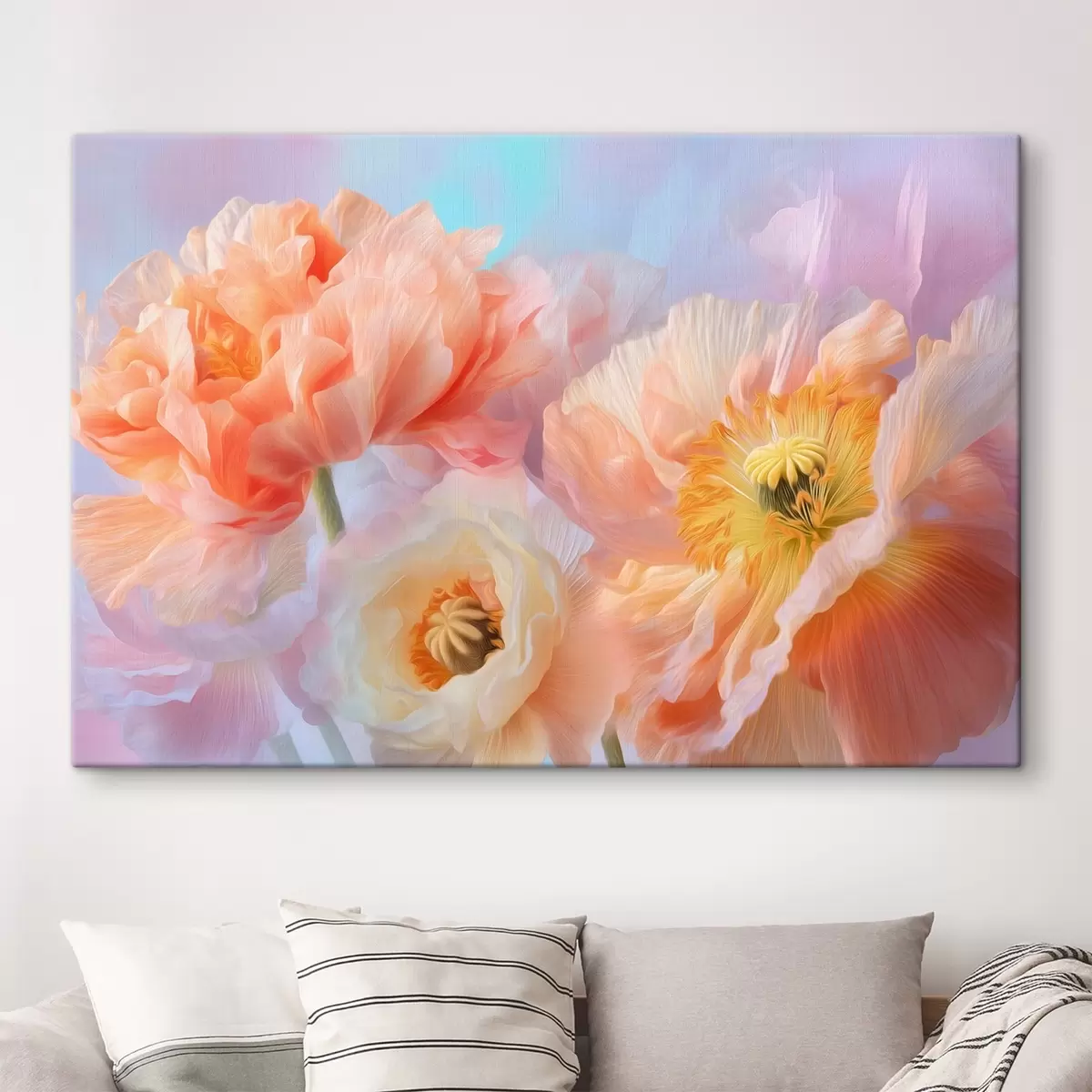  Schilderijen Delicate bloemen in pasteltinten met zachte verlichting s46160
