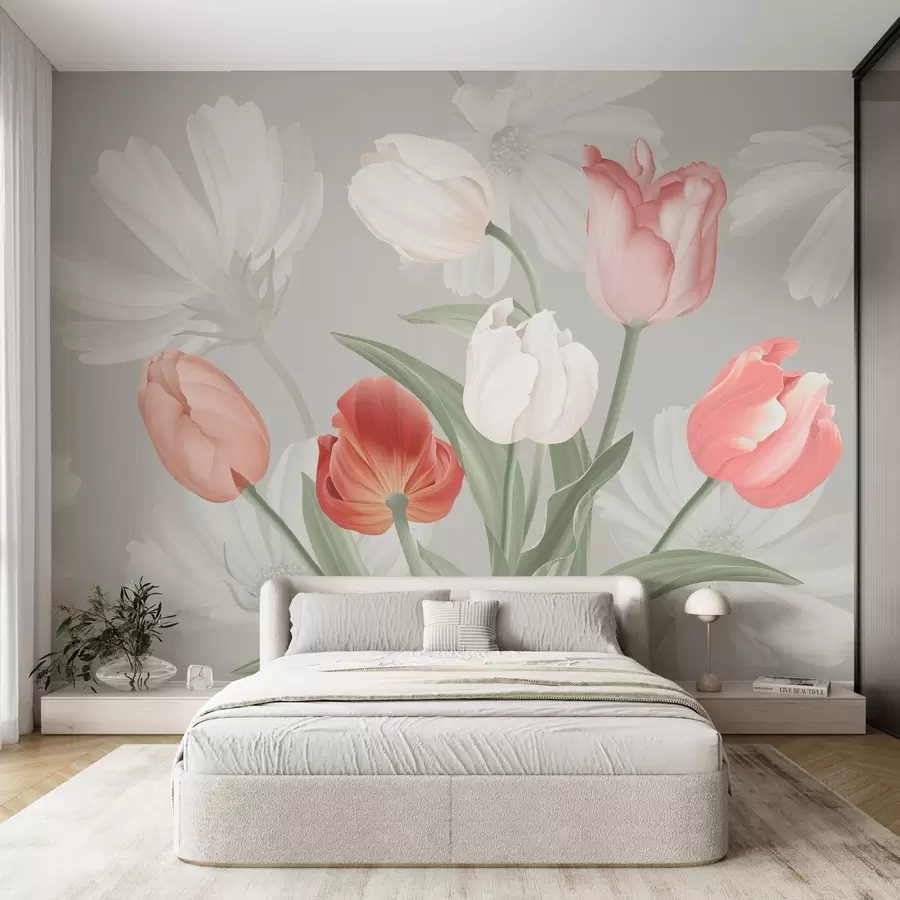 Fotobehang Bloemenboeket met tulpen w04784 kopen - Uwalls.nl Fotobehang Bloemenboeket met tulpen w04784