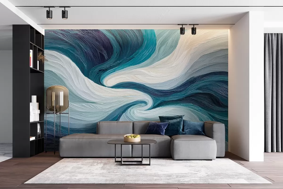 Fotobehang Abstract water en wind in koele tinten w09453 kopen - Uwalls.nl Fotobehang Abstract water en wind in koele tinten w09453