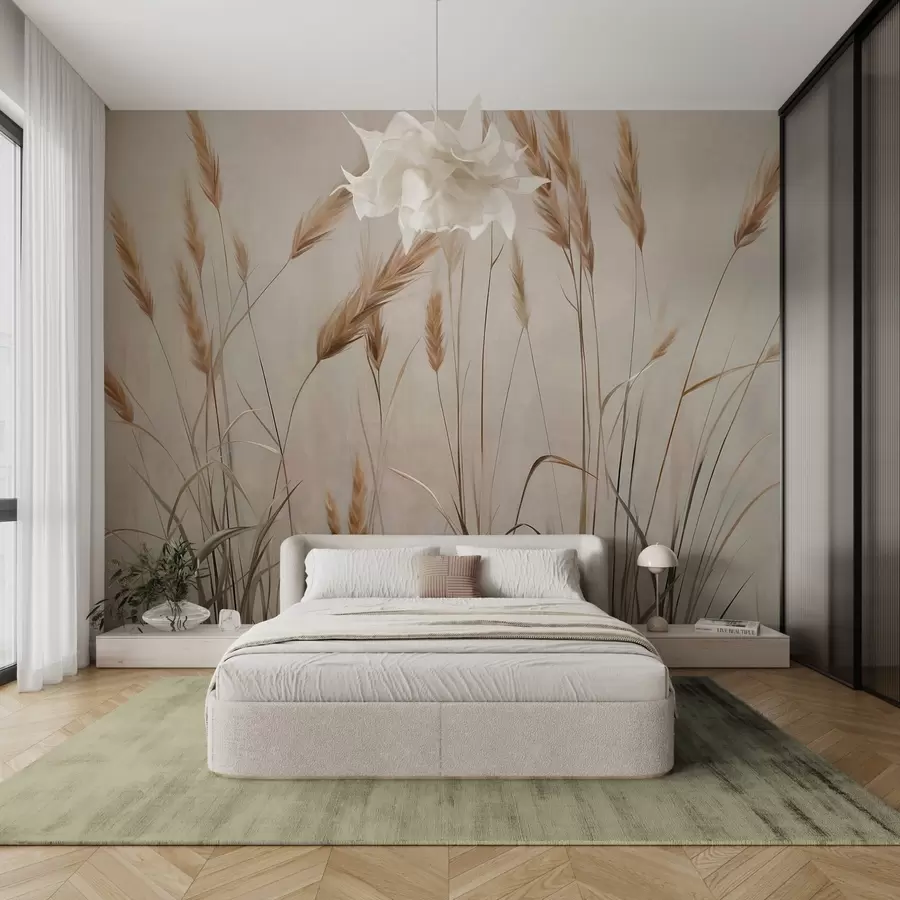 Fotobehang Tarweveld met gele korenaren, beige achtergrond, natuurlijke belichting, warme tinten, gedetailleerde penseelstreken w09493 kopen - Uwalls.nl Fotobehang Tarweveld met gele korenaren, beige achtergrond, natuurlijke belichting, warme tinten, gedetailleerde penseelstreken w09493