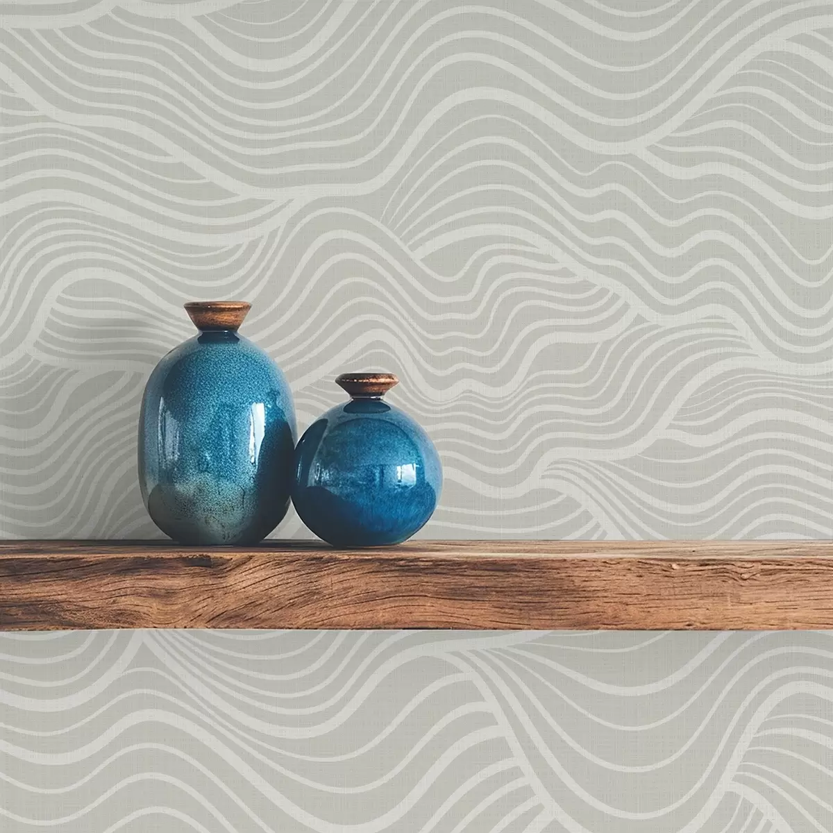 Behang Golven op grijs-olijfkleurige achtergrond met stoftextuur a00681 Behang Golven op grijs-olijfkleurige achtergrond met stoftextuur a00681