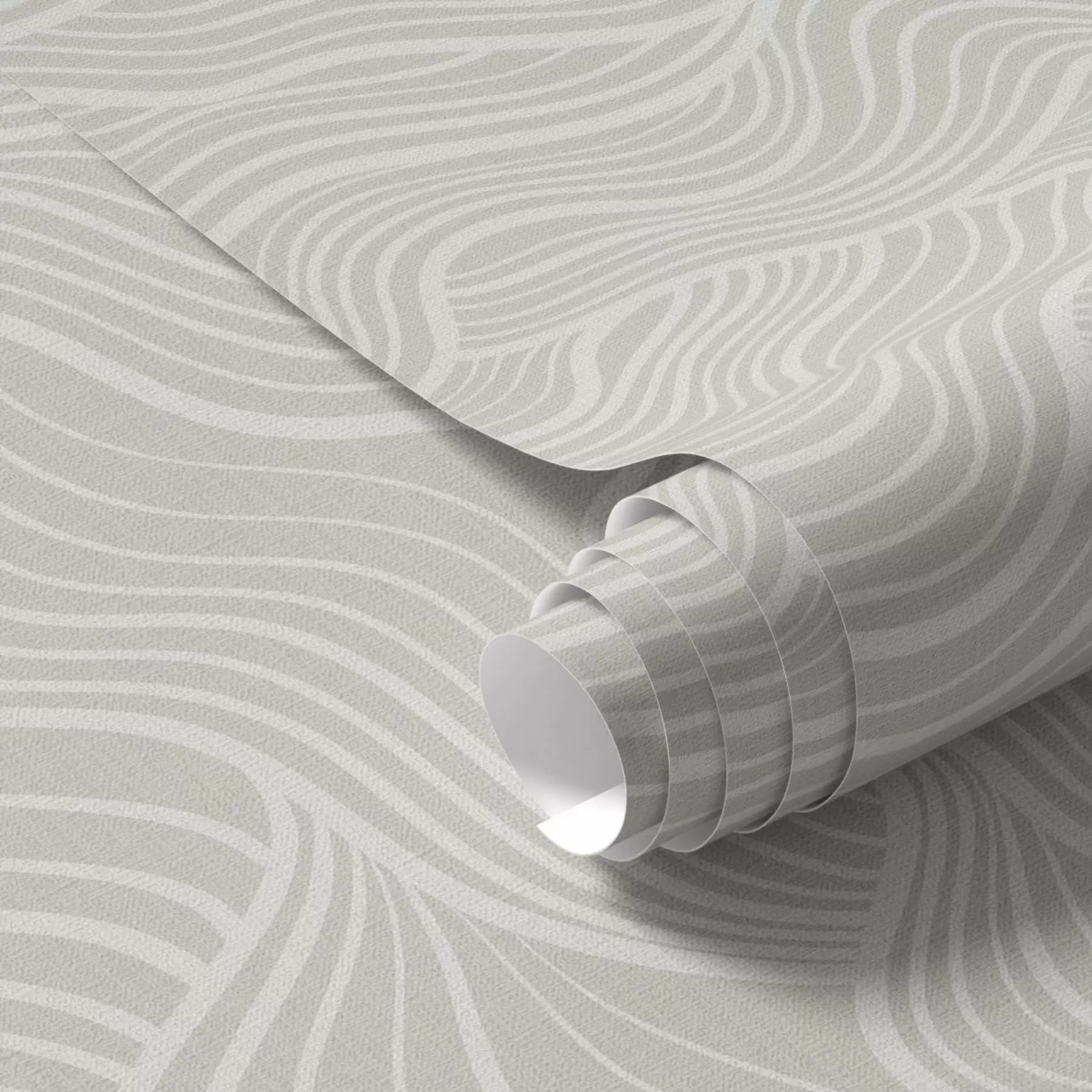 Fotobehang Golven op grijs-olijfkleurige achtergrond met stoftextuur a00681