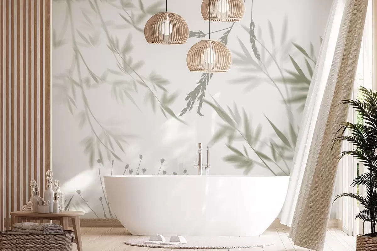 Fotobehang Silhouetten van gebladerte w04850 kopen - Uwalls.nl Fotobehang Silhouetten van gebladerte w04850