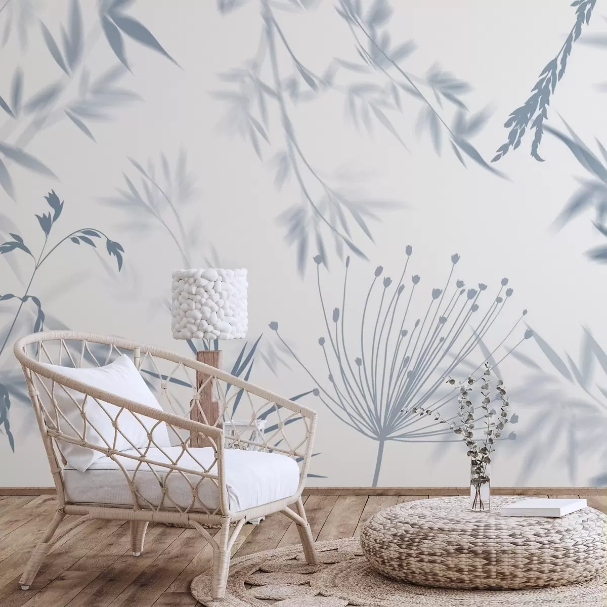 Fotobehang Silhouetten van gebladerte w04850v2