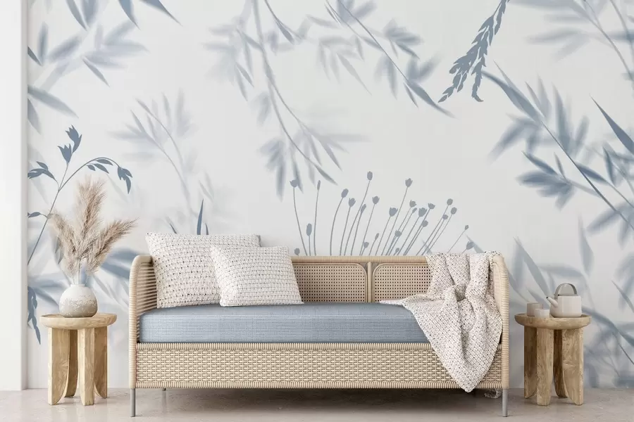 Fotobehang Silhouetten van gebladerte w04850v2