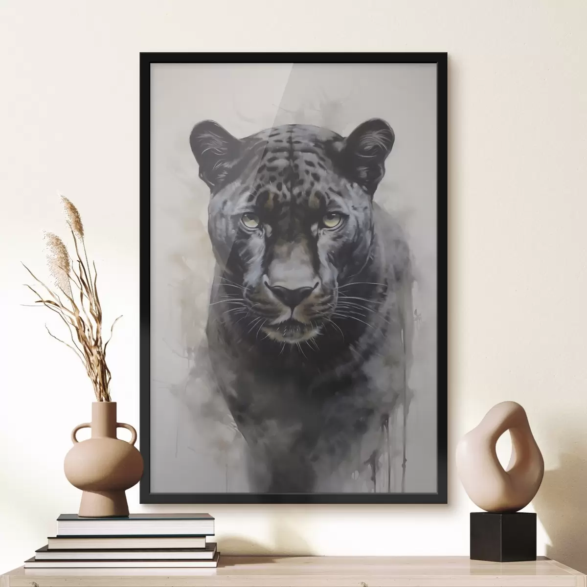 Poster Panther imitatie schilderij f46433