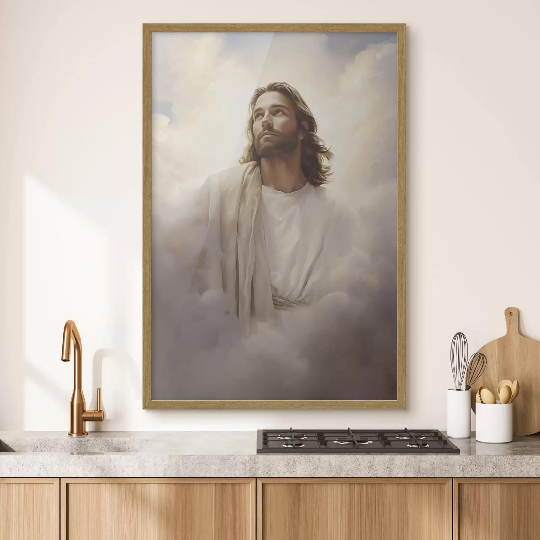 Fotobehang Jezus tussen de wolken f46445