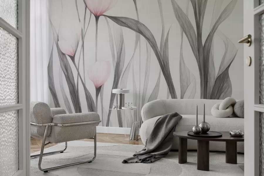 Fotobehang Breekbare doorschijnende tulpen w04831v1