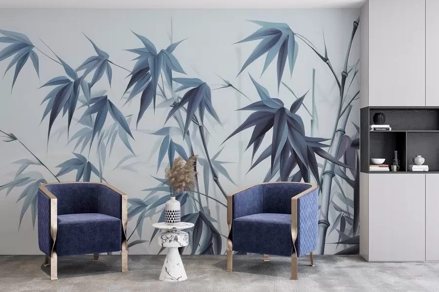 Fotobehang Bamboe op een lichte aquarelachtergrond w04834v2