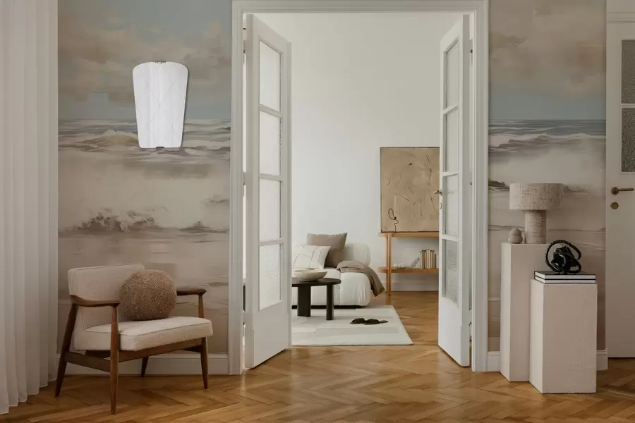 Fotobehang Pastelkleurig zeegezicht w04836