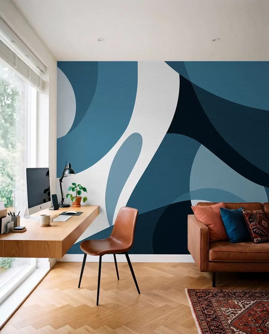 Fotobehang Rondingen in diepblauw w04843v1
