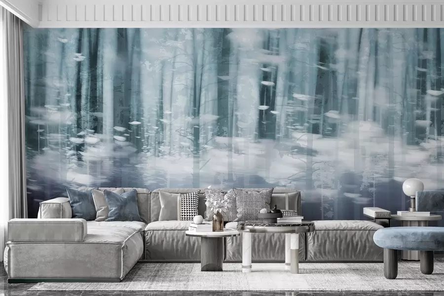 Fotobehang Gestileerde boomstammen in pastelkleuren w04844v1