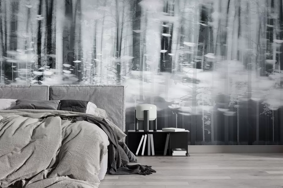 Fotobehang Gestileerde boomstammen in pastelkleuren w04844v2