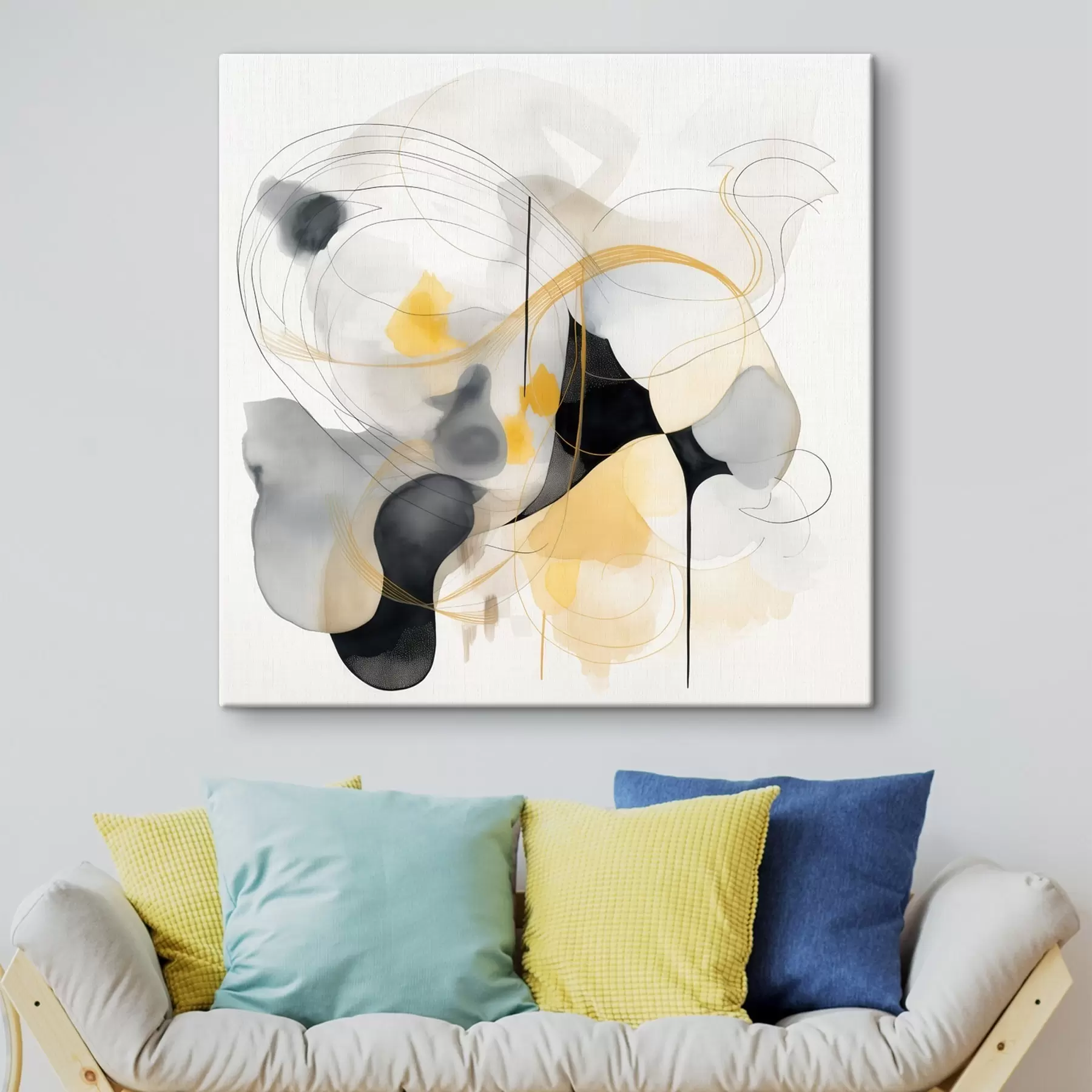  Schilderijen Chaotische lijnen en vlekken in moderne stijl s46335