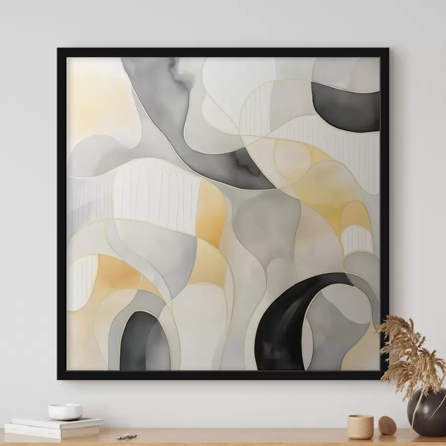 Fotobehang Golvende vormen in alcoholinktstijl f46329