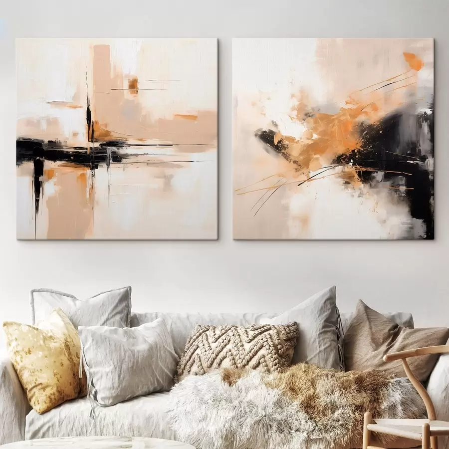  Schilderijen Geometrie en expressie in olieverfstijl m00901