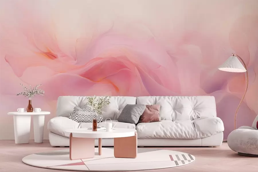 Fotobehang Dromerige abstracte compositie in roze en violet w09523