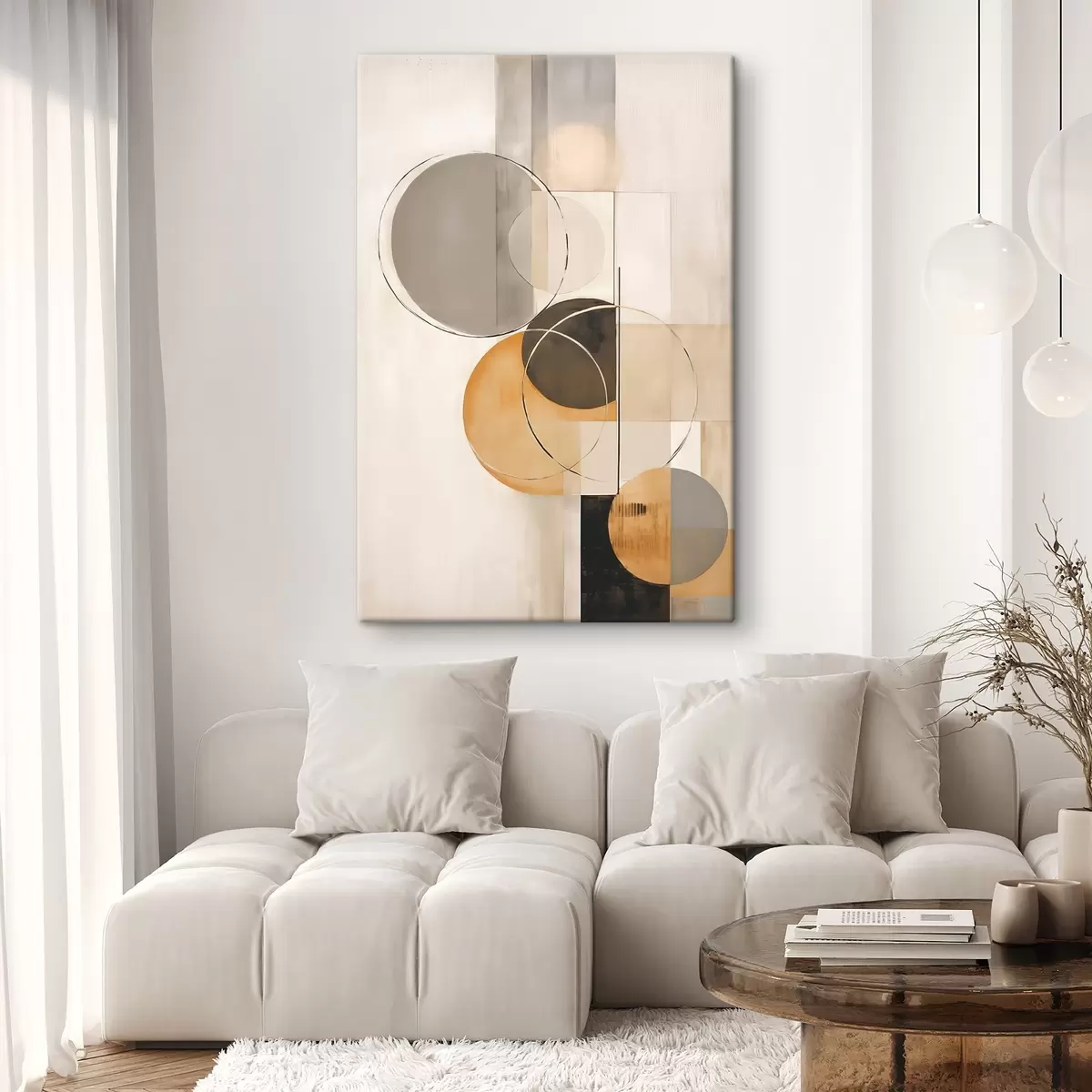  Schilderijen Geometrische abstractie met cirkels s46358