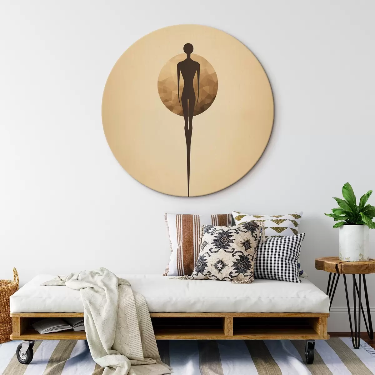 Ronde schilderijen Abstract silhouet r46356