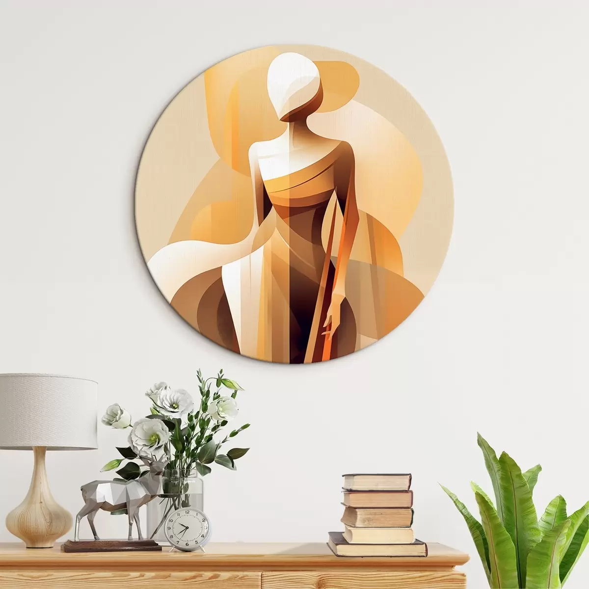 Ronde schilderijen Abstract silhouet r46357