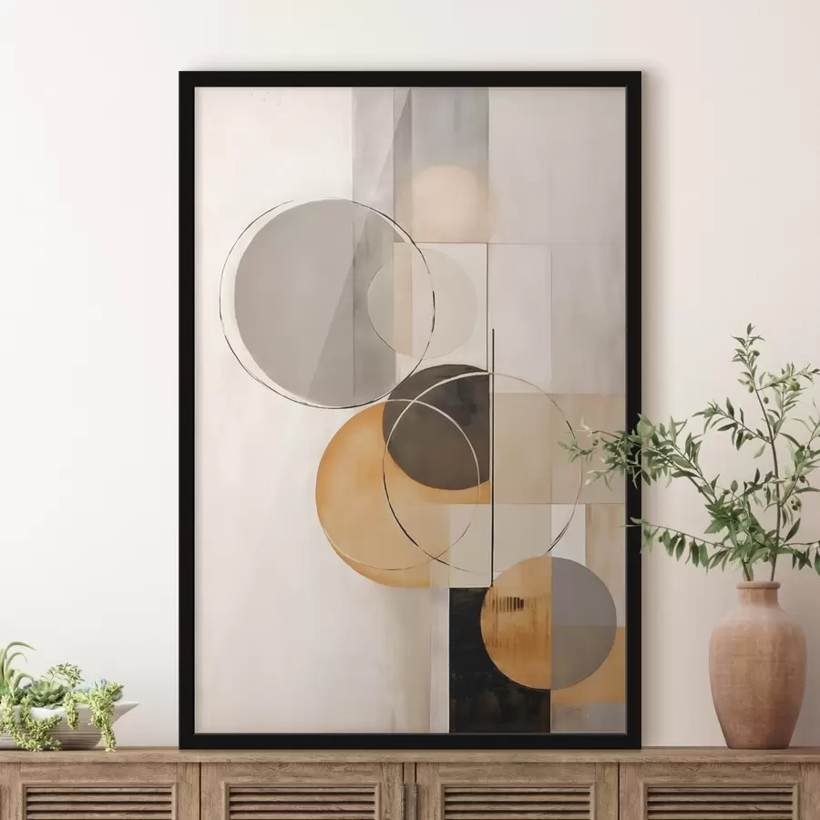 Fotobehang Geometrische abstractie met cirkels f46358
