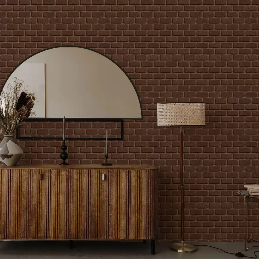 Fotobehang Rustieke bruine baksteenstructuur a00879