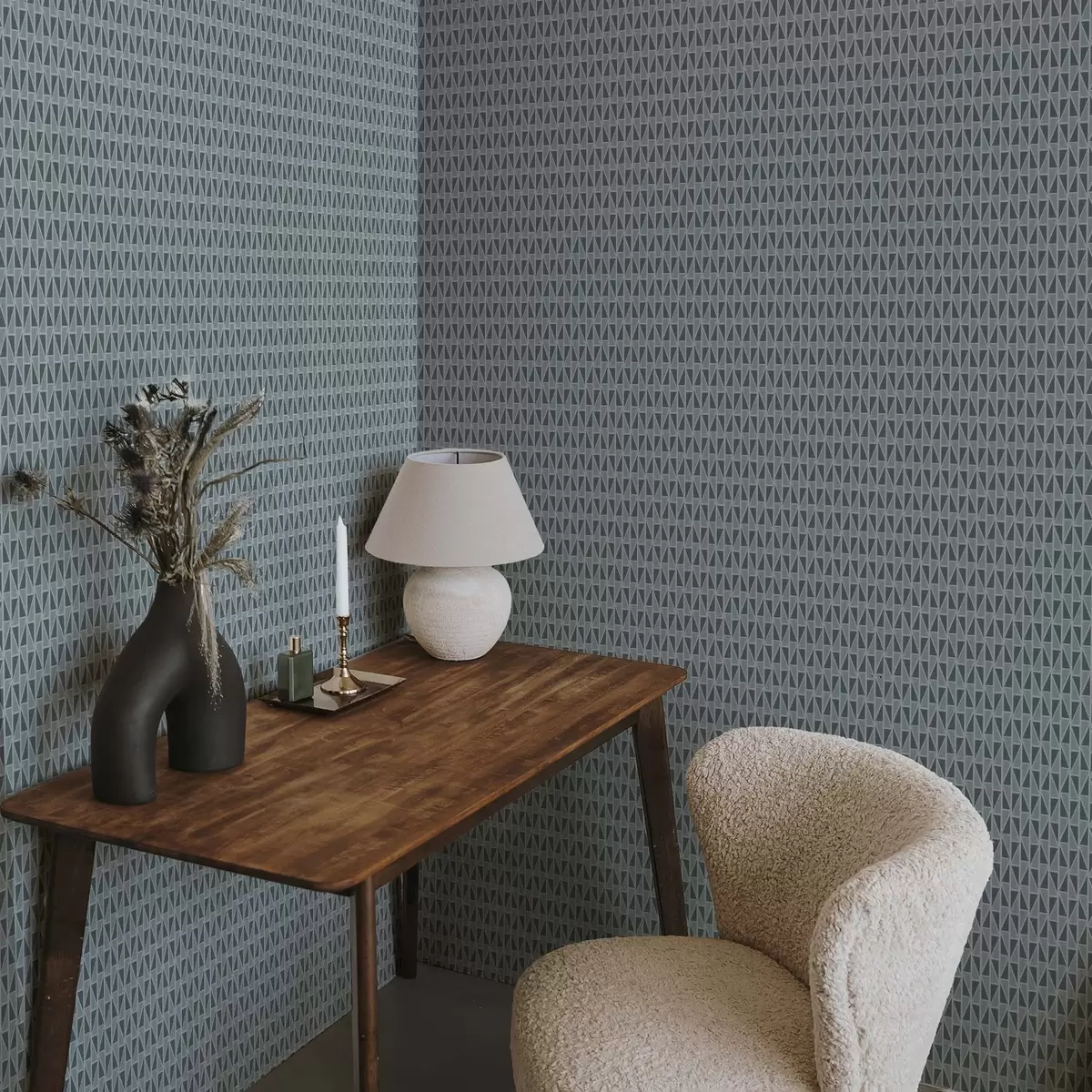 Fotobehang Teal glazen paneelrooster met diagonale schoren a00902