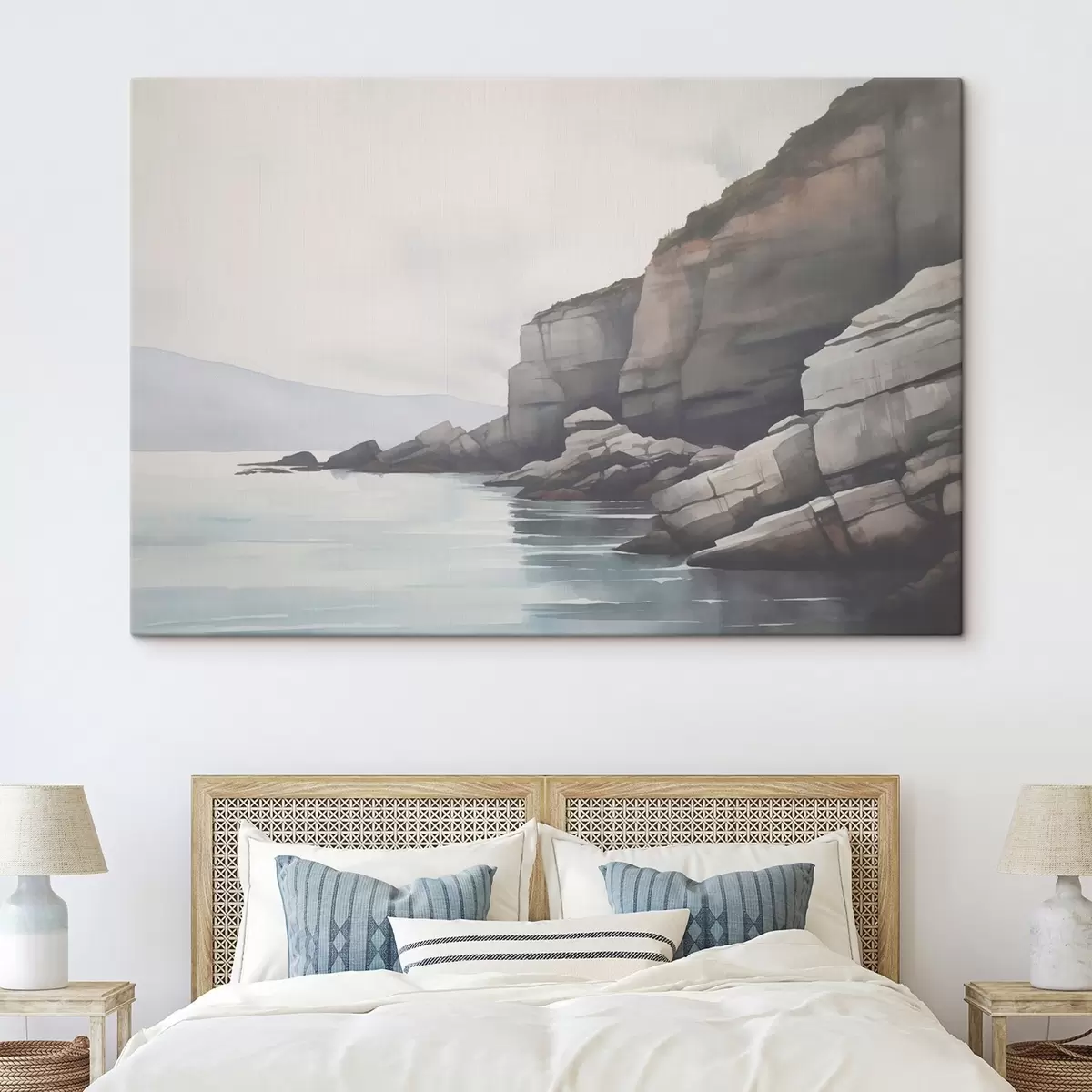  Schilderijen Rotsachtige kust in de mist s46464