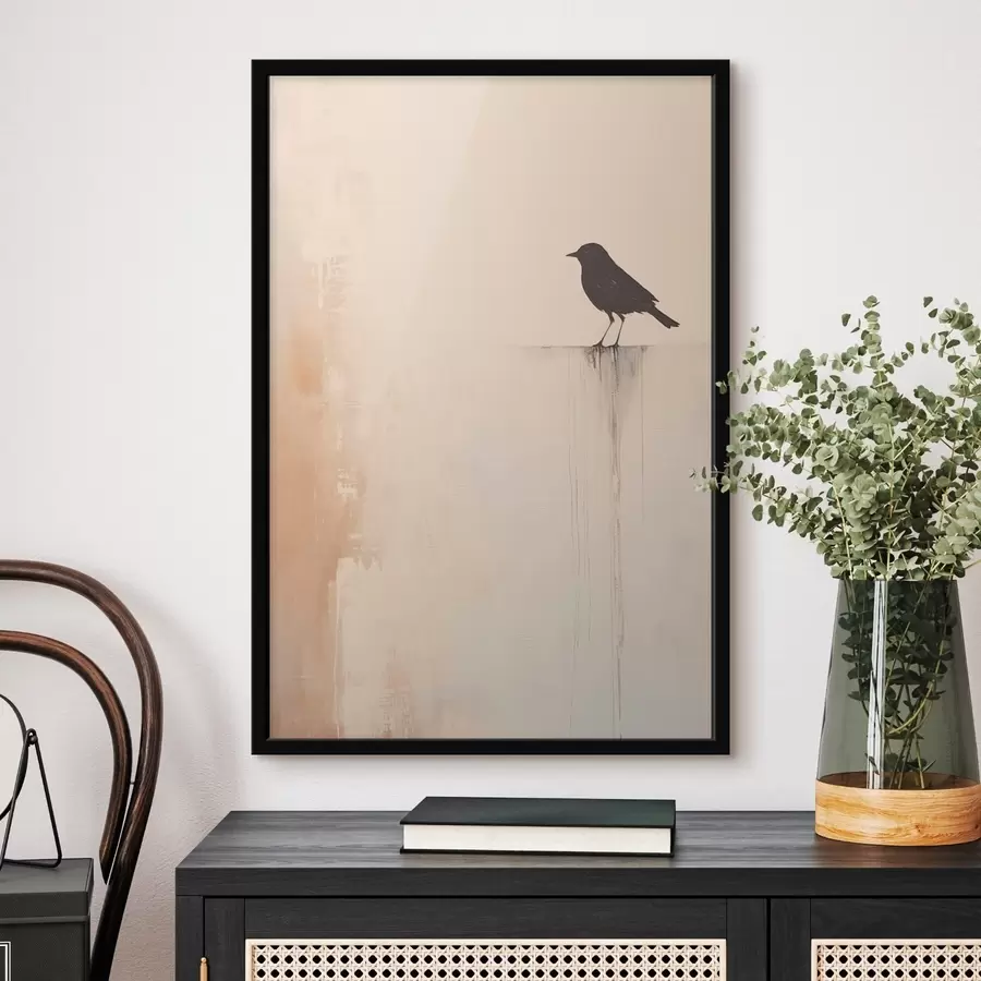 Fotobehang Vogelsilhouet. Abstract minimalisme f46466