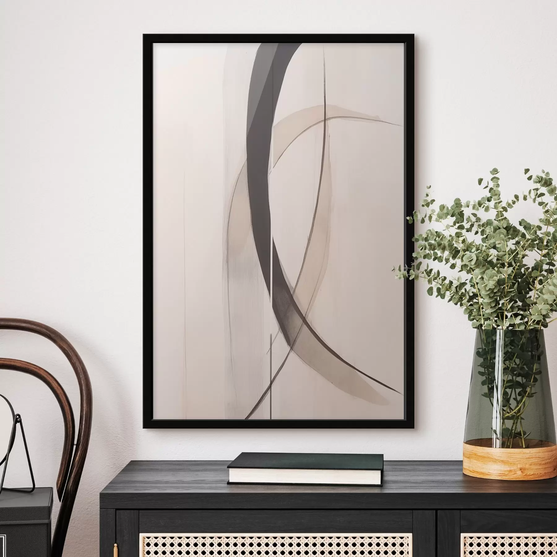 Fotobehang Elegante kalligrafie. Abstractie f46468