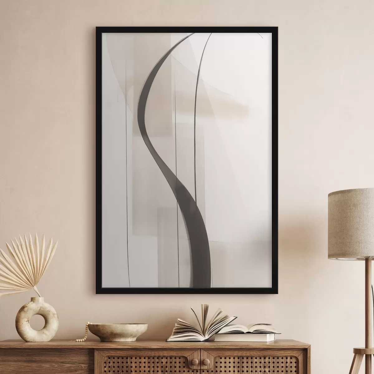 Poster Elegante kalligrafie. Abstractie f46469