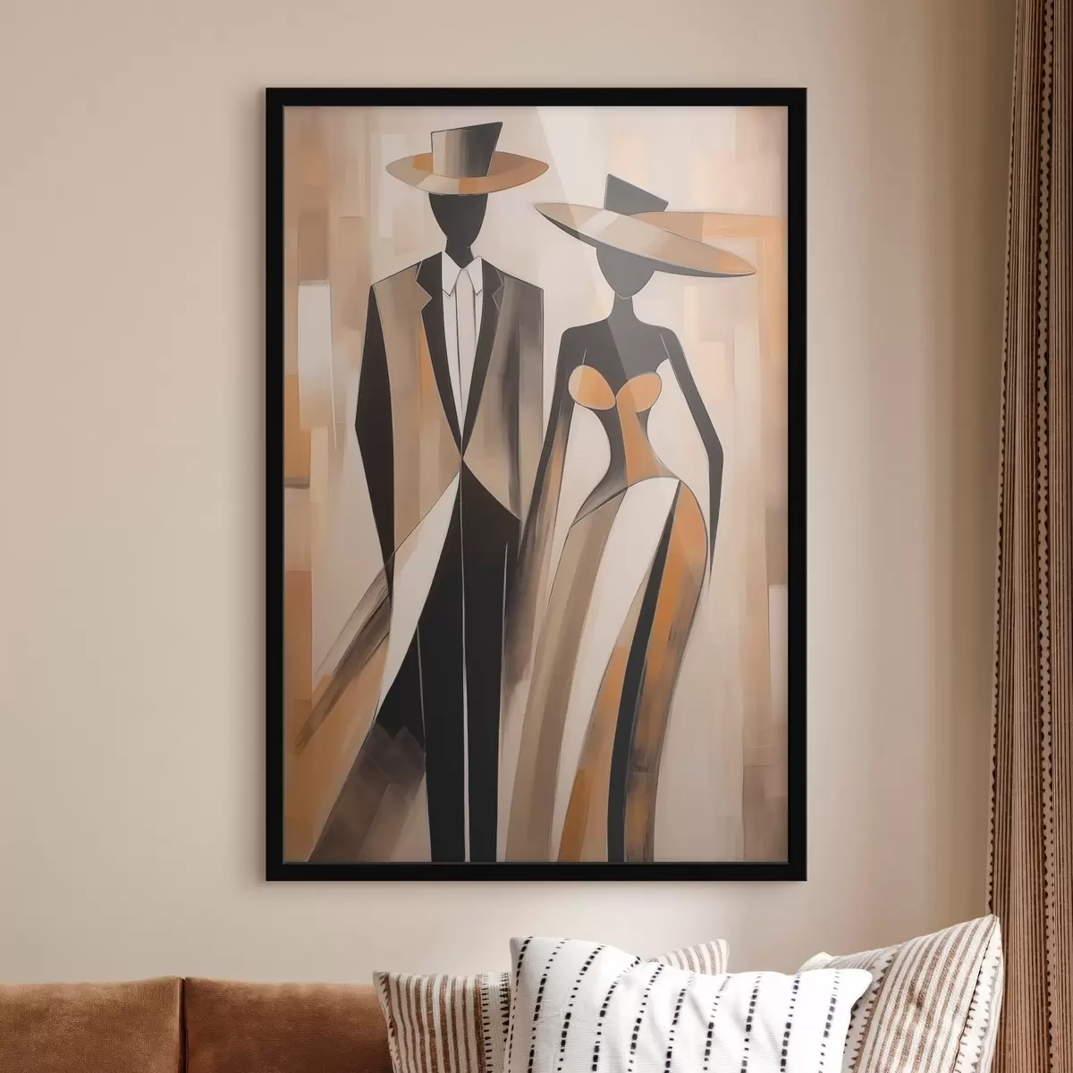 Poster Silhouetten van een stel f46477